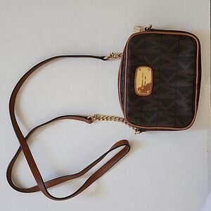 MICHAEL KORS signature brown crossbody bag